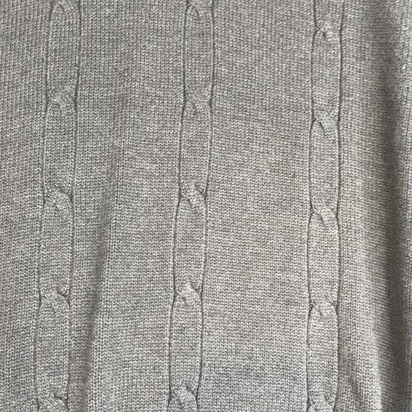 US Polo Assn Mens Quarter Zip Sweater Dark Gray Cable Knit Sherpa Lined XL - Picture 12 of 16